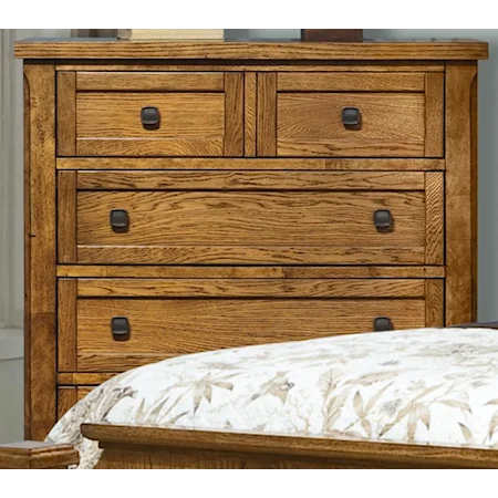 Drawer Chest with 5 Drawers and Antique Brass Finished Knobs